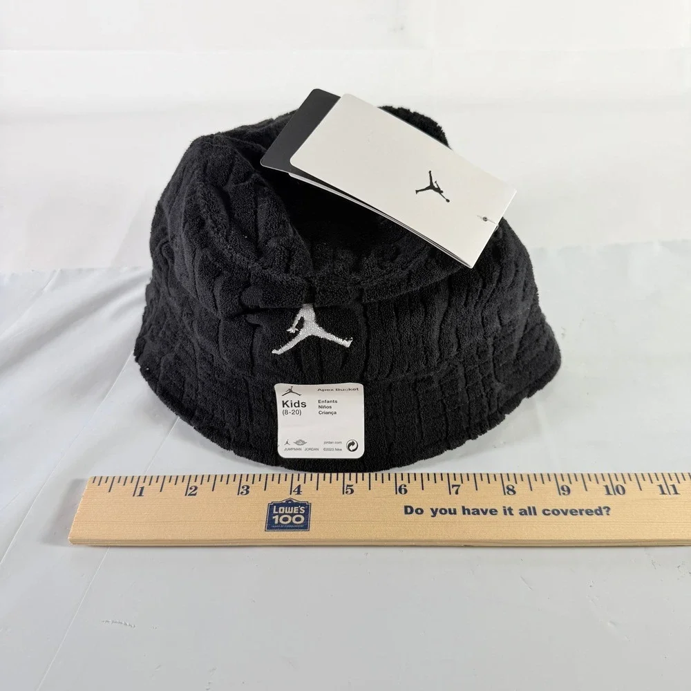 Jordan Kids Apex Bucket Hat Black Jumpman UV Protection‎ Size 8-20 New